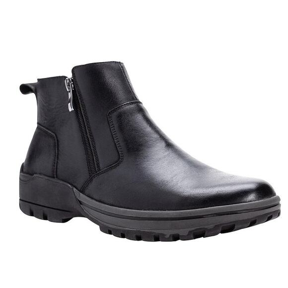 Propet Mens Brock Ankle Boot US 14 M EU 48 Black Leather Dual Zipper EUC main image 12